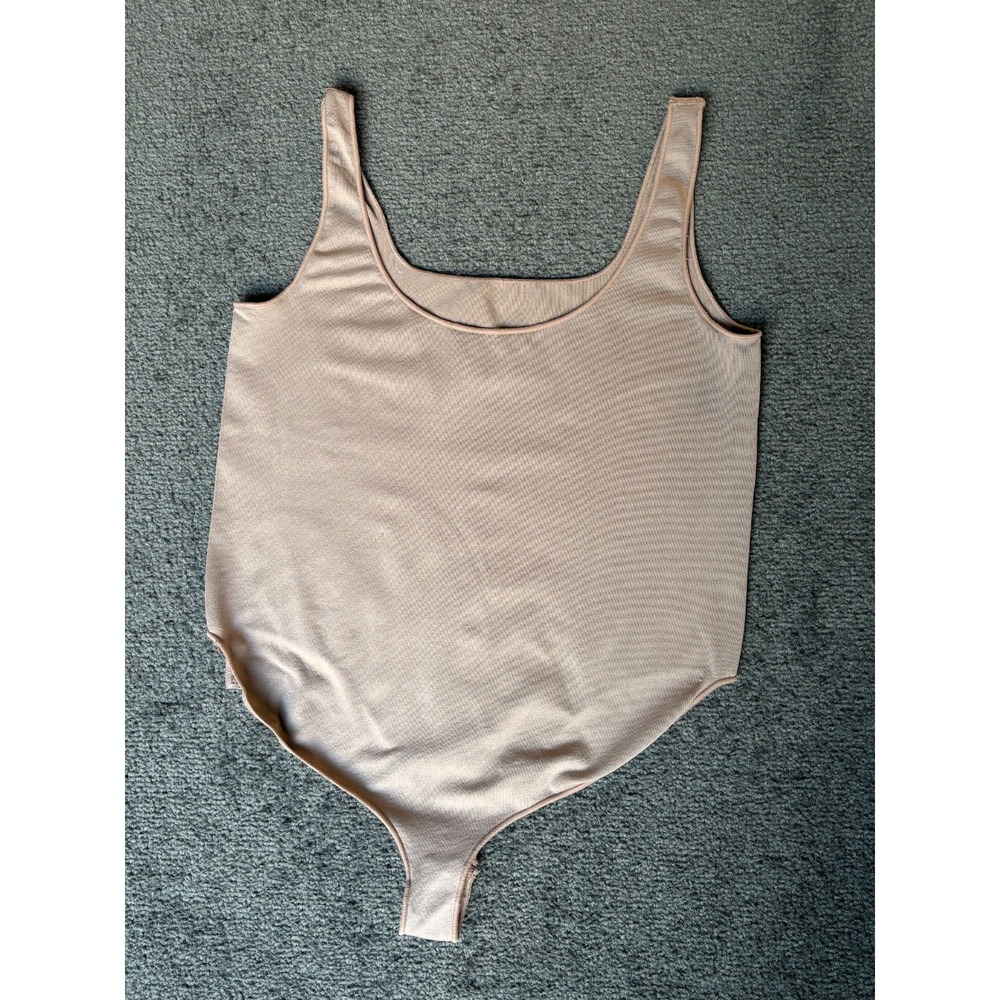 Skims Bodysuit Women's‎ 2X-3X Nude Nylon Stretch Ribbed Sleeveless Scoop-Neck